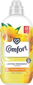 Comfort Sunshiny Days Fabric Conditioner with Stay Fresh technology for 100 days of freshness + fragrance* 33 washes (990 ml)