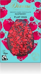 Divine 70% Dark Chocolate with Raspberry Flat Egg 100g