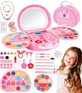 Ophy Kids Makeup Sets for Girls - 64PCS Girls Toys Washable Make Up Set, Make Up Starter Kit Childrens Princess Play Games Toy Presents, Girls Make Up Set Birthday Gifts Set for Age 3-12 Year Old