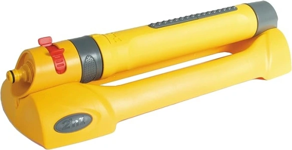 HOZELOCK - Rectangular Oscillating Sprinkler Pro 200 m² : Medium-area Rectangular Spray Sprinkler, Ideal for Lawns and Established Plants, Adjustable Oscillation Zone, 2 Jets : Yellow [2976P0000]