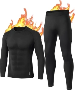 BENNIES Thermal Underwear Mens Set Mens Thermals Top and Bottoms Long Sleeve Tops Long Johns Thermal Base Layer Mens Thermals Men's Thermal Underwear for Winter Ski Sports