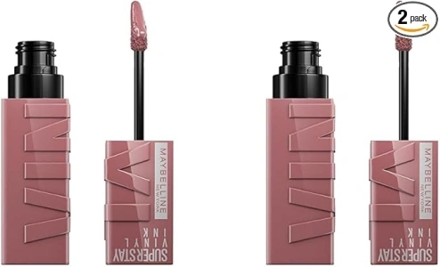 Maybelline New York Lip Colour, Smudge-free, Long Lasting up to 16h, Liquid Lipstick, Shine Finish, SuperStay Vinyl Ink, 110 Awestruck (Pack of 2)