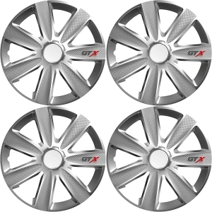 Versaco Car Wheel Trims GTXCARBON16 - Silver 16 Inch 7-Spoke - Boxed Set of 4 Hubcaps - Includes Fittings/Instructions