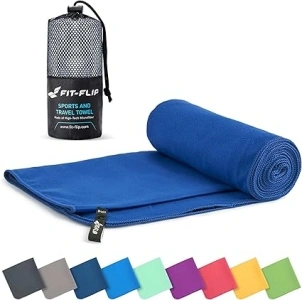 Fit-Flip Microfibre towel - compact, ultra lightweight & quick dry towel - the perfect gym, travel & beach towel - swimming towel for sports, camping & hiking