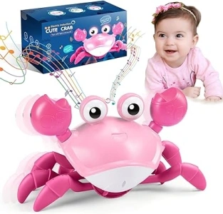 Veopoko Sensory Toys for Babies, Crawling Crab Toy 1 2 3 4 Year Old Girl Gifts 1-4 Year Old Girl Toys Montessori Toys for Babies 6-12 Months Baby Toys 0-6 Months Birthday Gifts for Girls Toddler Toys