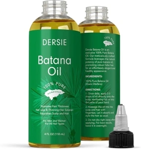 Dersie Batana Oil: Batana Oil for Hair Growth Dr Sebi - 100% Pure & Natural Raw Batana Oil from Honduras - For Thicker & Stronger Hair - 4 FL OZ