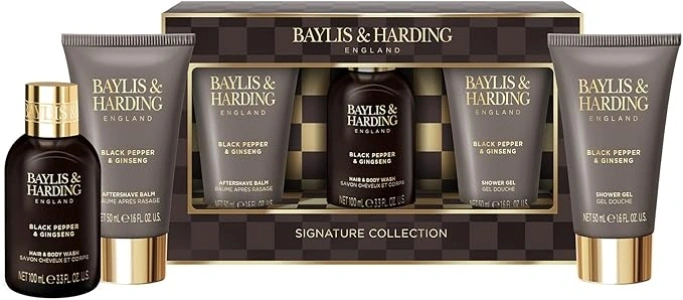 Baylis & Harding Black Pepper & Ginseng Men's Luxury Mini Trio Gift Set - Vegan Friendly (Pack of 1)