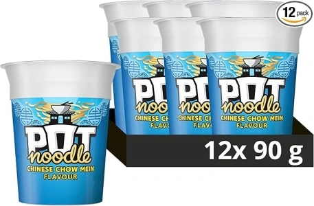 Pot Noodle Chinese Chow Mein Standard Pot Noodle instant vegan* snack quick to make noodles 12x 90 g