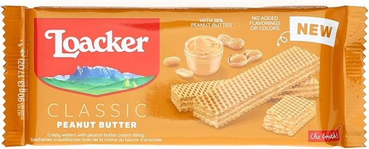 Loacker Peanut Butter Wafer Biscuits 90g