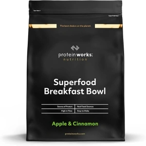 Protein Works - Superfood Breakfast Bowl , Nutrient Dense Natural Breakfast , High Protein Breakfast , High In Fibre , 10 Servings , Apple & Cinnamon Swirl , 600g