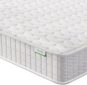 Novilla 6.8 Inch 3FT Single Pocket Sprung Mattress with CertiPUR-US Foam and Oeko-tex Fabirc, Motion Isolation and Medium Firm Mattress 90x190x17cm