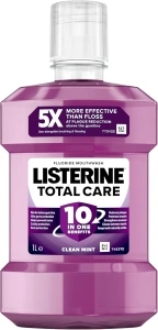 Listerine Total Care Antibacterial Mouthwash (1000ml), Caring and Cleansing Mouthwash with 10-in-1 Benefits, Clean Mint-Flavoured Mouthwash to Freshen Breath