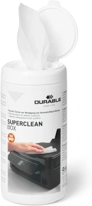 Durable SUPERCLEAN Anti-Static Biodegradable Electronics Cleaning Wipes - for Phones, Tablets, Laptops, Keyboards and PCs - Tub of 100