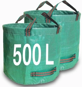 Singwow Garden Waste Bags 500L x 2 Heavy Duty Garden Bags, Reusable Garden Sacks with Handles, Ideal for Collecting Garden Waste, Plant waste grass and Leaves (500L)