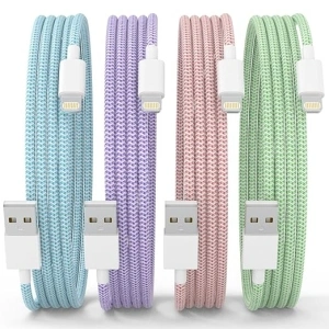 iPhone Charger Cable [MFi Certified] 4Pack Lightning Cable 6FT/1.8M Nylon Braided Fast Charging Cord iPhone USB Cable Compatible iPhone 14 13 12 11 Pro/Pro Max/Plus/mini/X/XR/XS Suitable for USB Plug