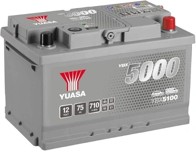 Yuasa YBX5100 12V 75Ah 680A Silver High Performance Battery