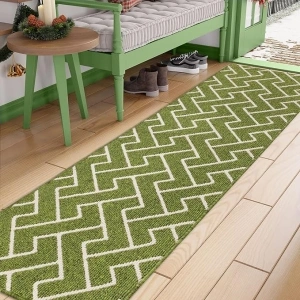 Biscpro Indoor Door Mats,60x200cm Door Mat Non Slip Backing,Dirt Trapper Mat Absorbent Non-Slip Doormat for Entrance,Inside,Kitchen,Front Back Door,Pets and Garden-Sage Green