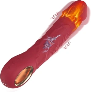 Realistic Vibrator Dildo for Women, Sex Toys Clitoris G Spot Anal Finger Stimulator with 10 Vibration Frequency, USB Rechargeable Couples Sexual Pleasure Waterproof Powerful Female (Wine Red)