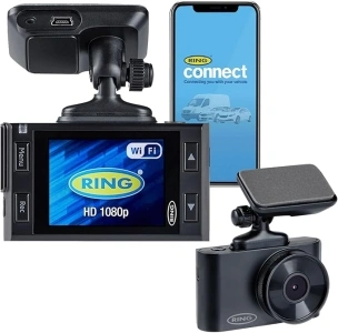 Ring Automotive RSDC2000 Smart Dash Cam WiFi Full HD 1080p 30fps G-Sensor Ring Connect App front car camera dashcam, Black, 2