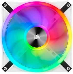 Corsair iCUE QL140 RGB, 140 mm RGB LED PWM Fans (68 Individually Addressable RGB LEDs, Speeds Up to 1,250 RPM, Low-Noise) Dual Pack with iCUE Lighting Node CORE Included - White