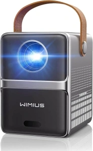 【Short Throw & 3s Focus】Mini Portable Projector, WiMiUS 15000 Lumen WiFi Bluetooth Home Projector 4K Full HD 1080P Supported, 300