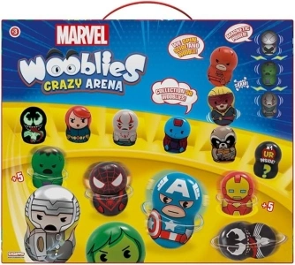 Wooblies K02WBM005 Marvel 1 Ultra Rare Collectable Magnetic Figure Toy, Battle Crazy Arena-for Boys & Girls Ages 3+, Mixed Colours