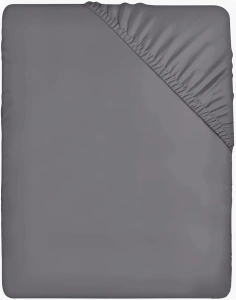 Utopia Bedding Fitted Sheet Single, Grey - Deep Pocket 14 inch (35 cm) - Easy Care - Soft Brushed Microfibre Fabric - Shrinkage and Fade Resistant - Bottom Sheet