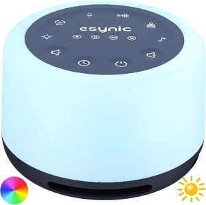 eSynic Rechargeable White Noise Machine Baby Portable White Noise Machine for Adults Sleep Sound Machine with Night Light Travel White Noise Machine with 30 Kinds Soothing Sounds for Better Sleep