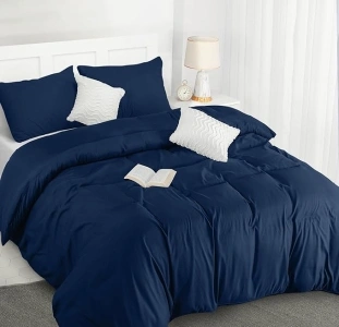 Utopia Bedding Super King Size Duvet Cover Set - Soft Microfiber Duvet Cover with Pillow cases - Bedding Quilt Cover Set (Navy)