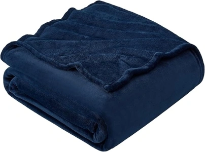 EHEYCIGA Fleece Blanket Navy Throws for Sofas Fluffy Warm Soft Blanket for Bed Settees Armchairs, Fit All Season, Double Size, 150x200cm