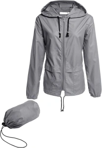 Women's Waterproof Jacket Outdoor Quick Dry Raincoat Windproof Casual Zipper Windbreaker with Hood…