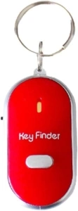 Key Finder, Voice Control Anti Lost Device Whistle Finder, Anti-Lost Device, clap to find Keychain Locator Tracer with Whistle, Pet Locator, Key, Suitcase (Red)