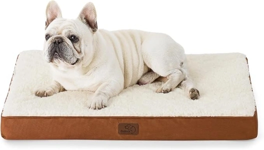 Bedsure Medium Dog Bed Washable - Orthopedic Dog Bed and Mattress Mat for Dog Crate with Removable Plush Sherpa Cover, Clay Brown, 76x51x7.6cm