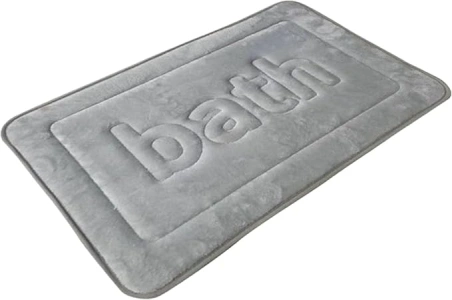 Cosiesnest Bath Mat, Memory Foam Bath Mat, Extra Soft and Comfortable Plush Bath Rug, Non-slip Bottom Bath Rug, Super Absorbent Bath Mats, for Toilet Bathroom to Keep Hygienic and Clean (gray)