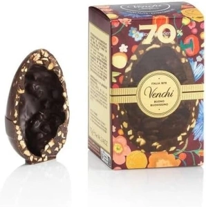 Venchi - Easter Collection - Small 70% Extra-Dark Egg - With Piedmont Hazelnuts, 70 g - Gift Idea - Vegan - Gluten-Free