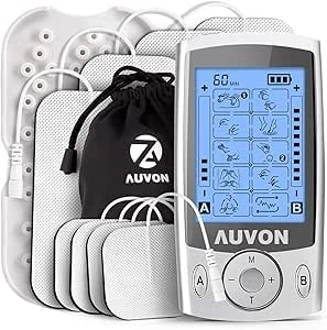 AUVON Dual Channel TENS Machine for Pain Relief, TENS Unit Muscle Stimulator with 20 Modes, 2