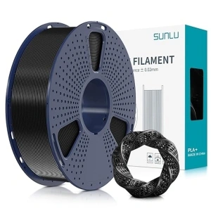 SUNLU PLA PLUS 3D Printer Filament, 1.75mm PLA+ 3D Filament for FDM 3D Printer & 3D Pens, Neatly Wound Filament, Strong and Toughness, Dimensional Accuracy +/- 0.02 mm, 1KG Spool(2.2 LBS), Black