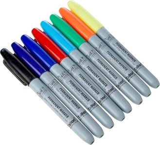 Pack Of 8 Coloured Permanent Markers