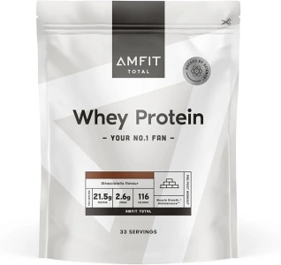 Amfit Nutrition Whey Protein Powder, Stracciatella Flavor, 33 Servings, 1 kg