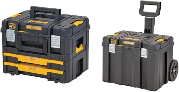 DEWALT DWST83395-1 Suitcase, Black and Yellow & TSTAK™ 2.0 Mobile Storage Box