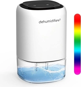 Dehumidifiers for Home, 1400ml, Electric Dehumidifier with 7 Color LED Light，Auto Shut Off, Portable Quiet Small Dehumidifiers for Home Damp