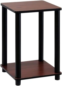 FURINNO End Tables, Dark Cherry/Black, one size