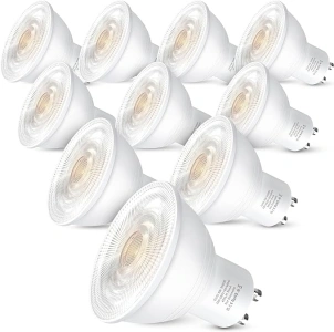 Bonnov GU10 LED Bulbs Warm White 3000K, 5W Spot Light Bulbs 450LM, 40W GU10 Halogen Equivalent, 38° Narrow Beam Angle GU10 Bulbs, Non Dimmable, 10 Pack