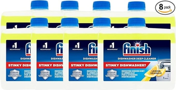 Finish Dishwasher Machine Cleaner | Lemon | 8 Washes (250ml x 8) |Deep Cleans and Helps to prolong life of your dishwasher