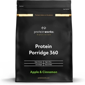 THE PROTEIN WORKS High Protein Porridge 360 | Low Sugar Breakfast | Added Vitamins | Low GI, Wholegrain Oats | High Fibre | Apple & Cinnamon | 1 Kg