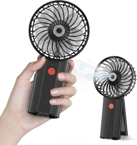 MZGO Portable Handheld Fan, 7 Blades Mini Handheld Fan,15 hrs Working time with Rechargeable Battery, 4 Speeds Low Noise Mini Fan, USB Desk Fan for School, Travel, Camp