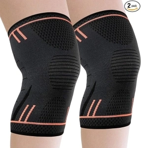 Molsdon Knee Support Brace 2 Pack, Compression Knee Sleeves for Arthritis Pain Relief, Joint Pain, Tendonitis, Meniscus Tear, ACL, MCL, Running, Sports, Squats, Men & Women