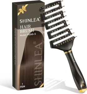 Hair Brush-SHINLEA Detangle Hair Brush Anti Tangle Hairbrush, Curved Vented Detangling Hair Brushes Wet & Dry Hair Brush for Thick Hair, Professional Paddle Vent detangler brush for All Hair Types