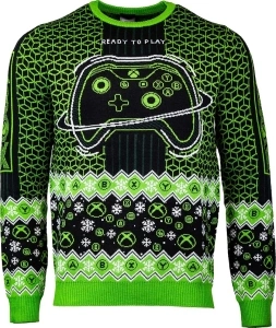 Numskull Official Xbox 'Ready to Play' Unisex Knitted Jumper, XX-Large-Ugly Novelty Christmas Sweater Gift