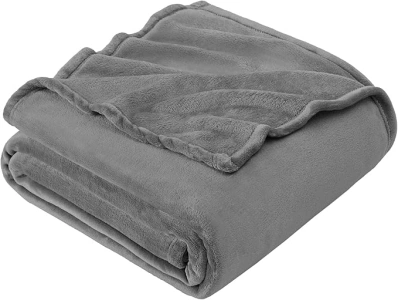 EHEYCIGA Fleece Blanket Grey Throws for Sofas Fluffy Warm Soft Blanket for Bed Settees Armchairs, Fit All Season, Double Size,150x200cm